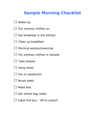 skills autism checklist morning daily tasks routine help sample person list